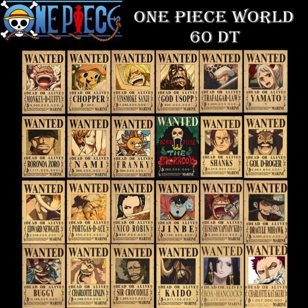 Wanted Posters One Piece World (24 Pieces) - OtaZone